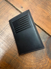 Load image into Gallery viewer, Dark Brown American Flag Trifold Wallet