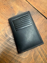 Load image into Gallery viewer, Dark Brown American Flag Trifold Wallet