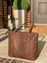 Load image into Gallery viewer, Leather Tote with Zipper